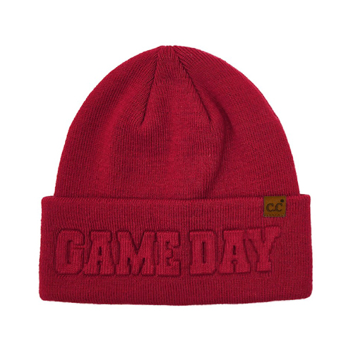 C.C GAME DAY Embossed Lettering Cuff Beanie
